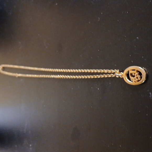 AUTHENTIC CHRISTIAN DIOR GOLD TONE NECKLACE AND PENDANT - Picture 5 of 6